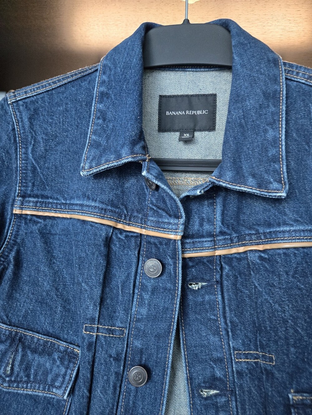Banana Republic Dark Blue Denim Trucker Jacket - Picture 4 of 9